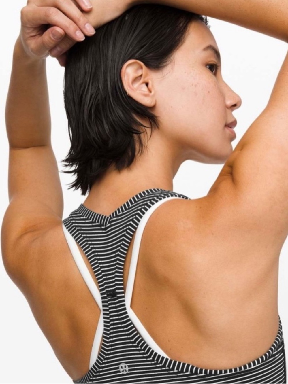 Lululemon Women’s Striped Racerback Tank Top - Black & White - Picture 7 of 7